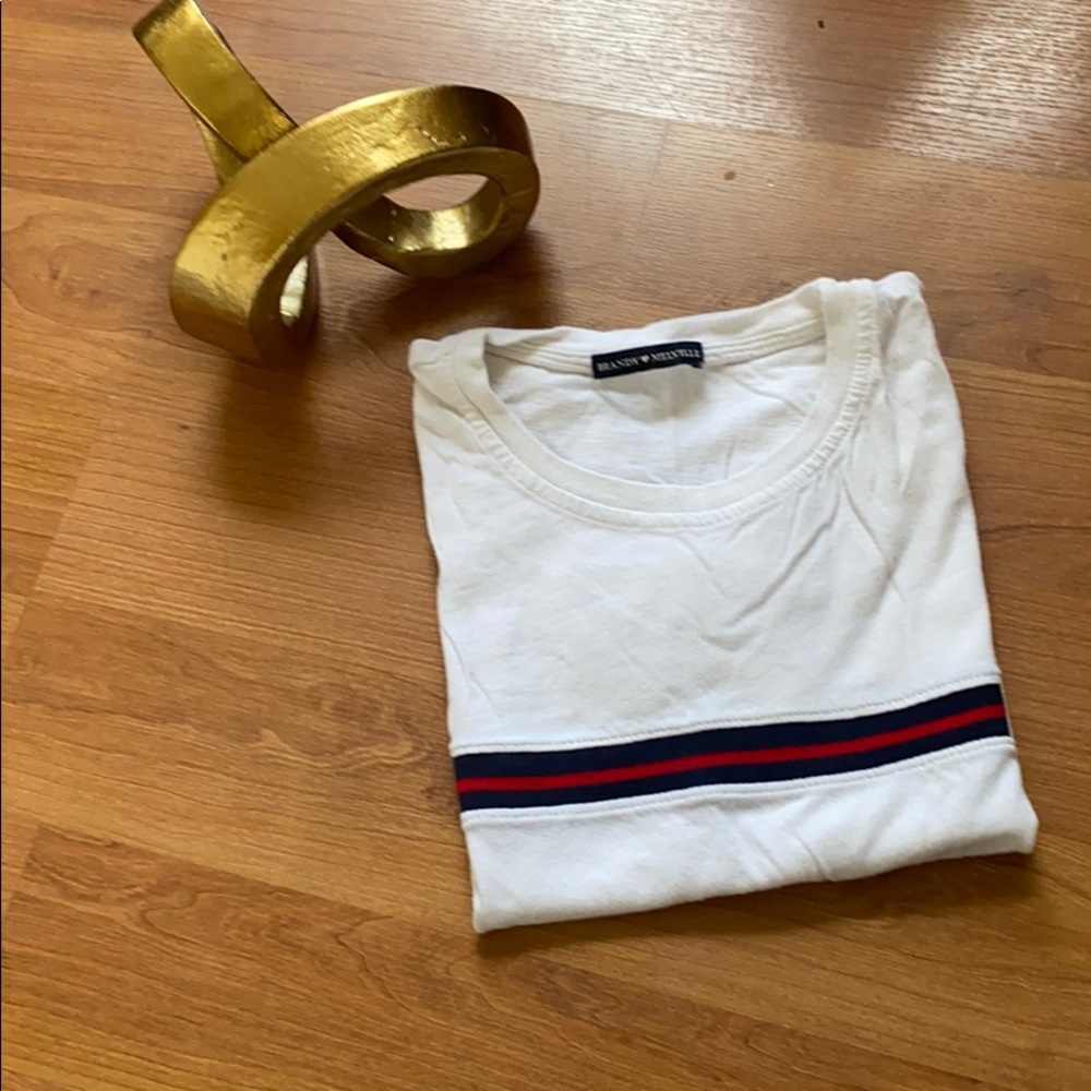 Brandy Melville Red/White/Blue Striped Tee (O/S)